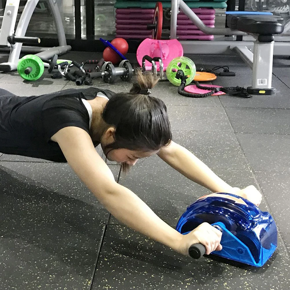 

Ab Roller Sports Four Roller Wheel Blue Lightweight Fitness Equipment for Arm Abdominal Back Shoulder Muscle Training