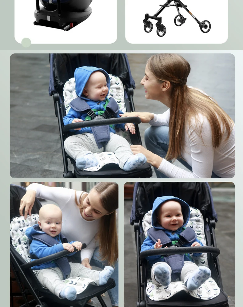 Komfortable Baumwolle Baby Kinderwagen Pad Vier Jahreszeiten Allgemeine Weiche Sitzkissen Kind Warenkorb Sitz Matte Kinder Kinderwagen Kissen Für 0-27M – Detail 15