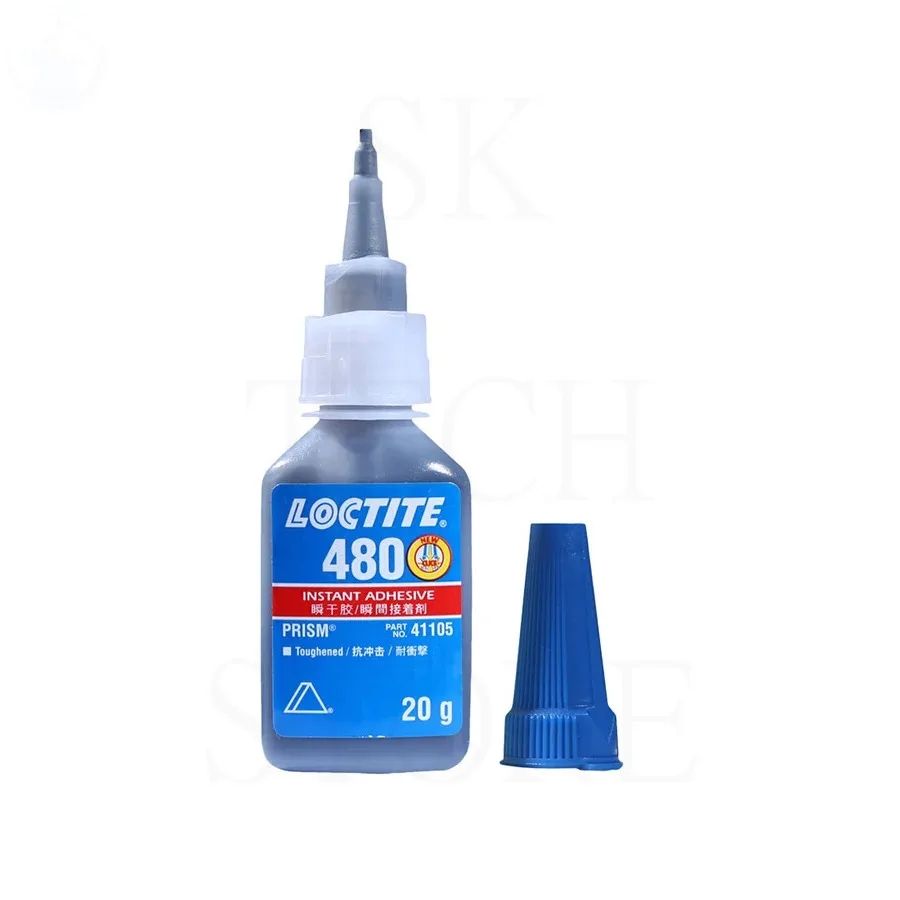 Imagem -03 - Loctite 20g 480 Esparadrapo Seco Instantâneo Baixa Viscosidade Borracha Preta Resistência à Dureza Adesivo Instantâneo Peças