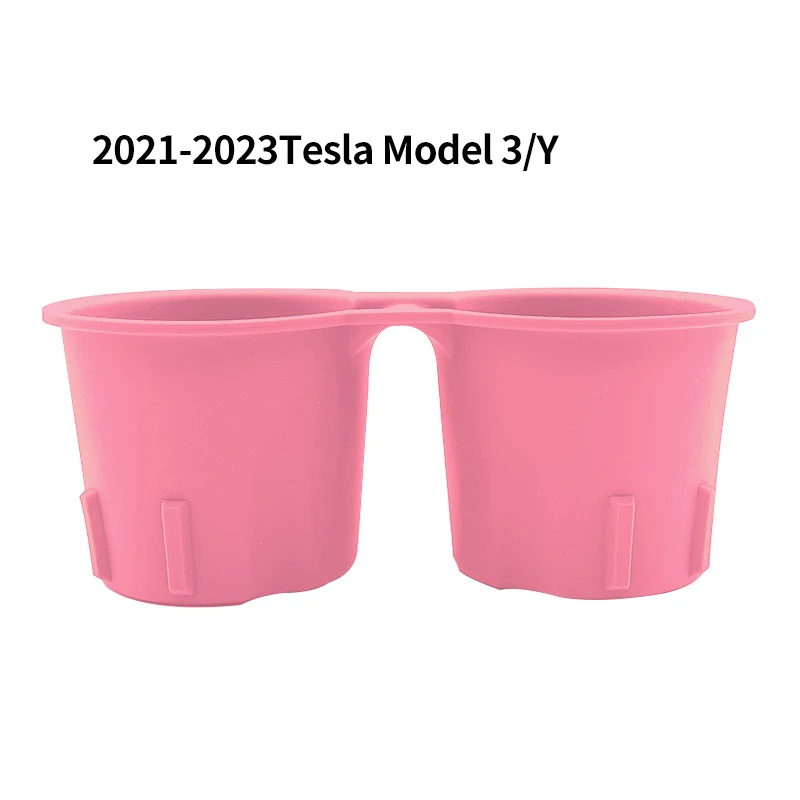Suitable for Tesla Model 3/Y (2021–2023), this pink Carbon Flash cup holder sleeve fits the center console water cup slot.