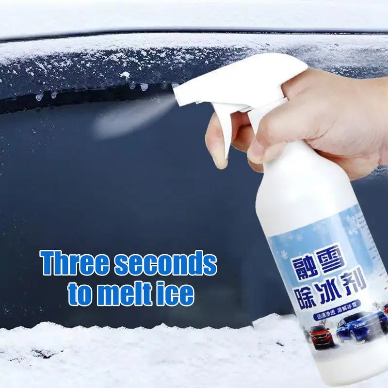 Car Snow Removal Spray 500ml Window Deicing Defrosting Spray Winter Car Accessories Harmless Windshield Defroster Snow Remover