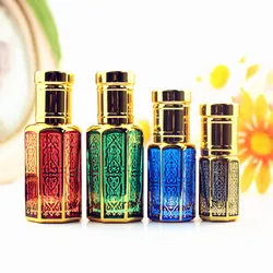 10/50pcs 3ml 6ml 12ml Roll On Glass Bottle Small Roller Perfume Bottles Colorful Essential Oil Container Empty Refillable