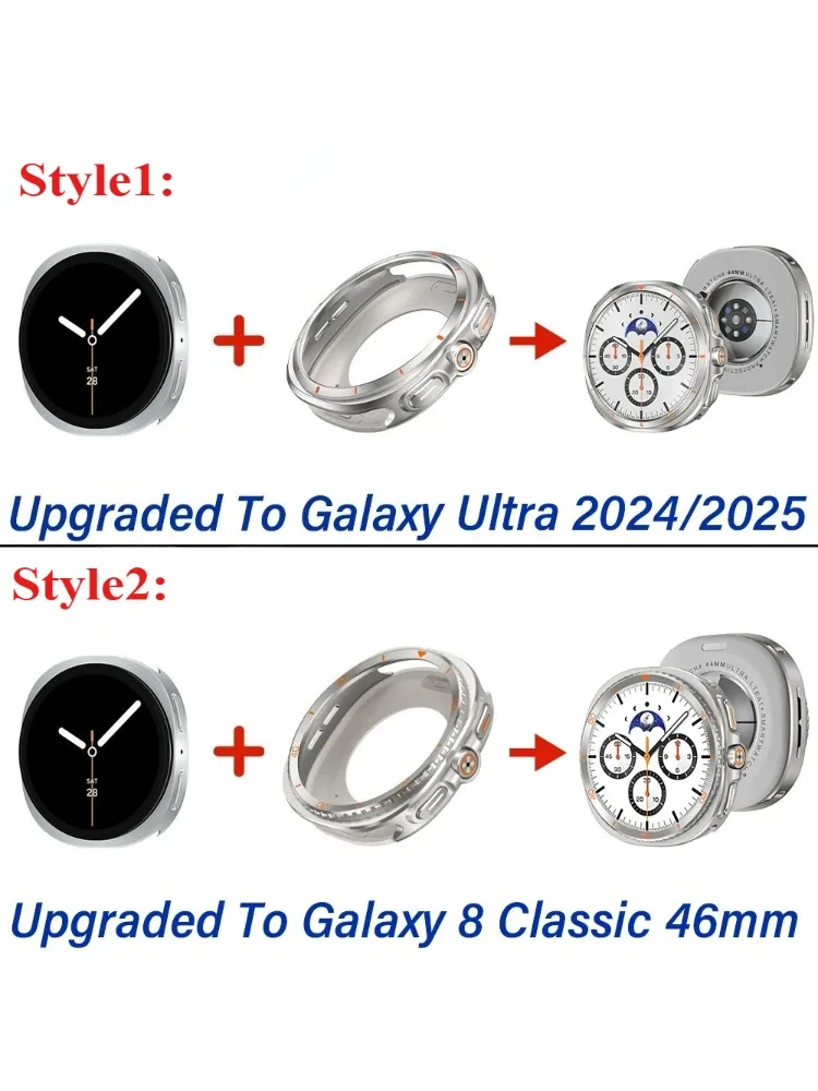 Metalowa obudowa do zegarka Samsung Galaxy Watch 8 44/40mm Luksusowa osłona ochronna ze stopu aluminium do GALAXY 8 Upgrade do 8 Classic 46mm — zdjęcie produktu 7