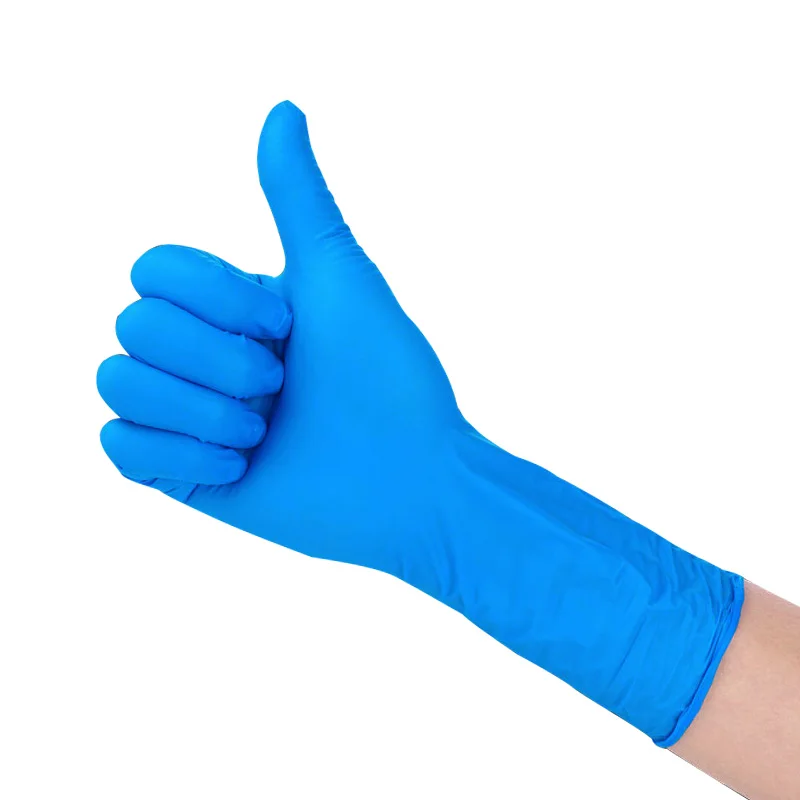 12 Inches Acid and Alkali Resistant Kitchen Household Scrubber DishwashingTools Disposable Rubber Cleaing Nitrile Gloves