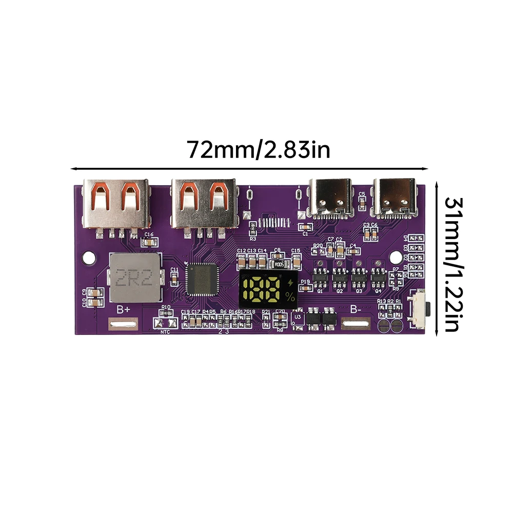 22.5W  QC4.0 PD3.0 Fast Charging USB Mobile Power Bank Mobile Power Module 3.7V Lithium Ternary Circuit Protection VOOC SPC