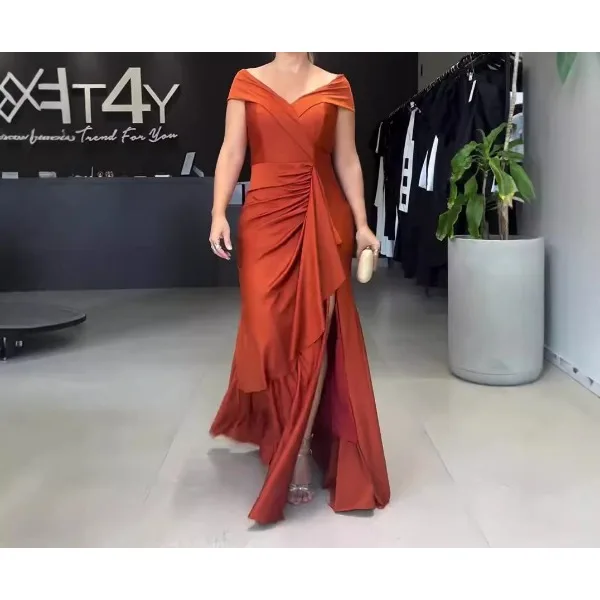 فساتين طويلة للنساء ملابس الشارع لصيف 2025 موضة جديدة مثيرة برقبة رسن بدون ظهر فستان سبليت بلوفر بدون أكمام تنورة #2