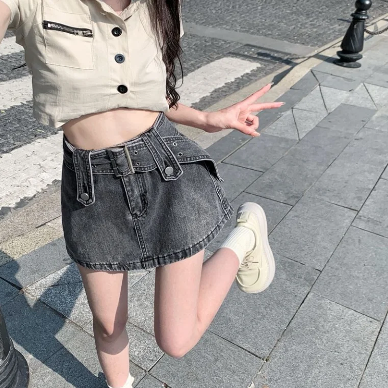 Y2K Denim Short Woman Culottes High Waist Short Skirt for Women High Street Summer New Fashion Women's Sexy Mini Denim Shorts