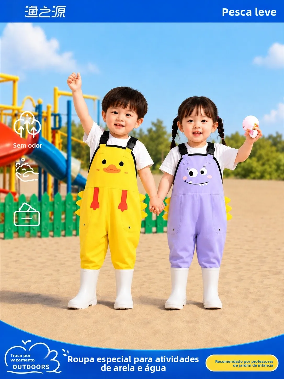 fishing-source-children's-wetsuit-rain-boots-sea-exploration-suit-baby-water-play-clothes-surfing-pants-jumpsuit-rain-shoes