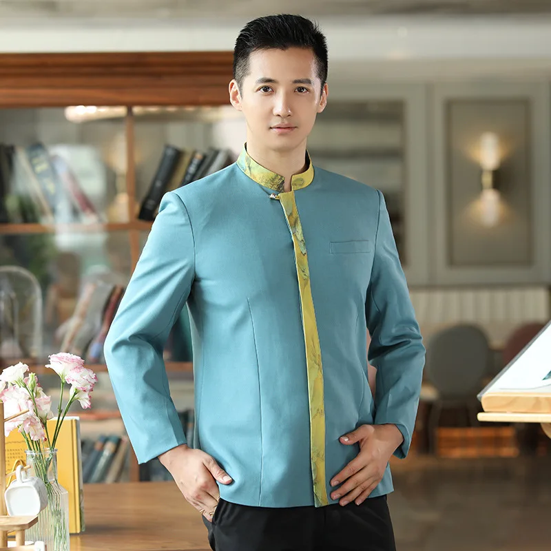 หม้อร้อนร้านอาหาร Waiter ชุดทํางาน TOP Catering Tea House โรงแรมร้านอาหารจัดส่งอาหารพนักงานฤดูใบไม้ร่วงฤดูหนาวแขนยาว Wor