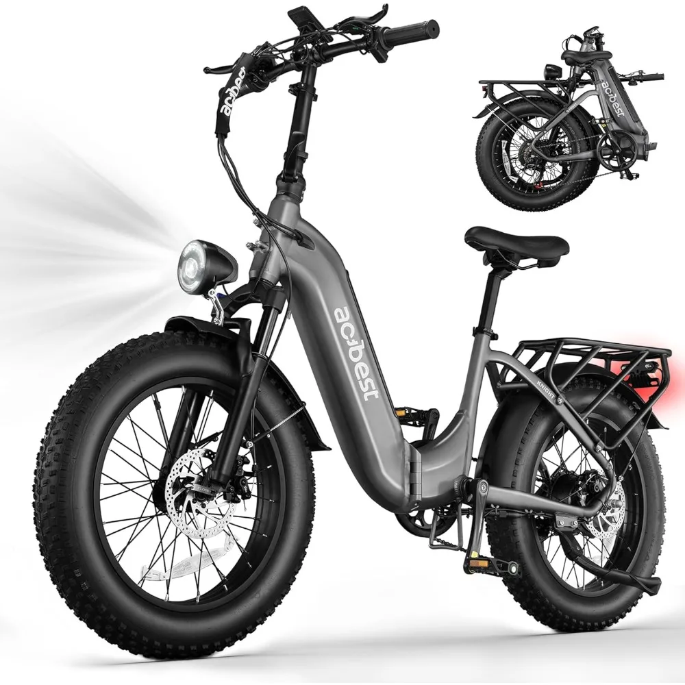 

20" X4 Fat Tire Electric Bike with Peak 1000W Brushless Motor, 48V 15AH Removable Battery, Stepper Electric Bike Up to 28 mph