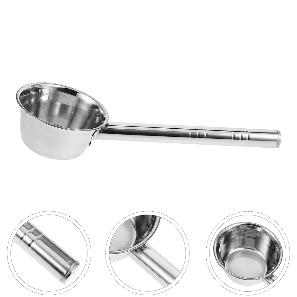 Long Handle Water Spoon Ladle for Bath Bucket Soup Stainless Steel Scoop Ladles Serving Scoops Watering Small Sauce