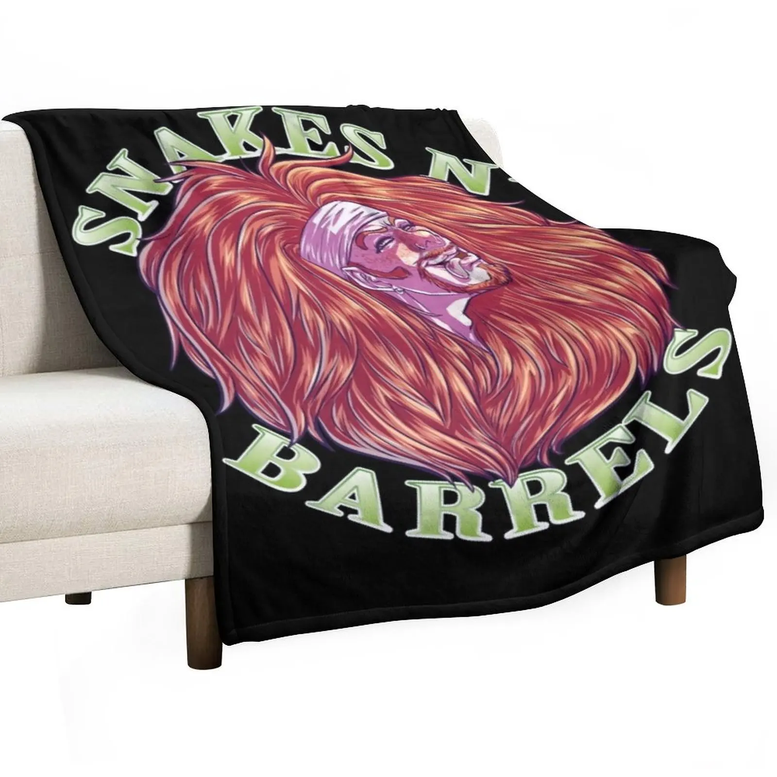 Snakes N_ Barrels Throw Blanket Soft Stuffeds Nap Blankets