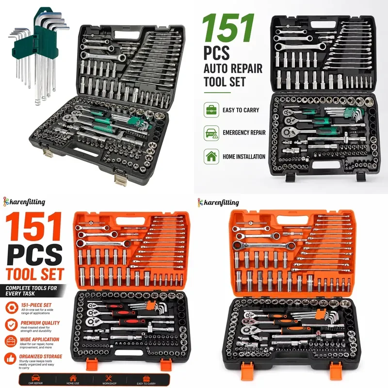 150 Computer Combination Wrench Set Heavy Maintenance Hand Tools, Complete Sleeve Set with OEM Support Packaging -001