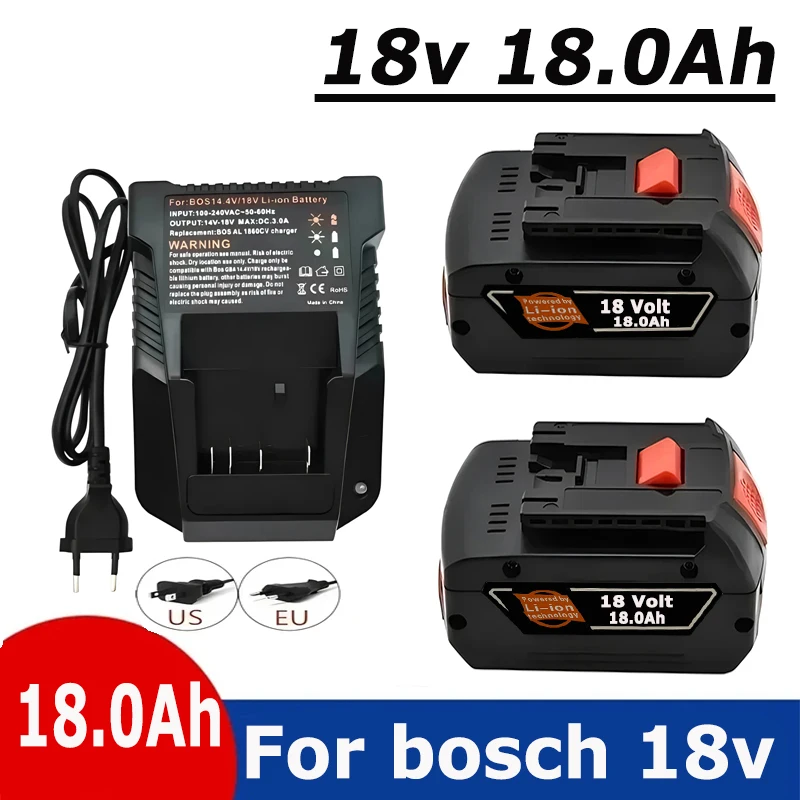 

BAT609 Rechargeable Battery 18 V 18000mAh Lithium Ion for Bosch 18v Battery BAT609 BAT609G BAT618 BAT618G BAT614+Charger