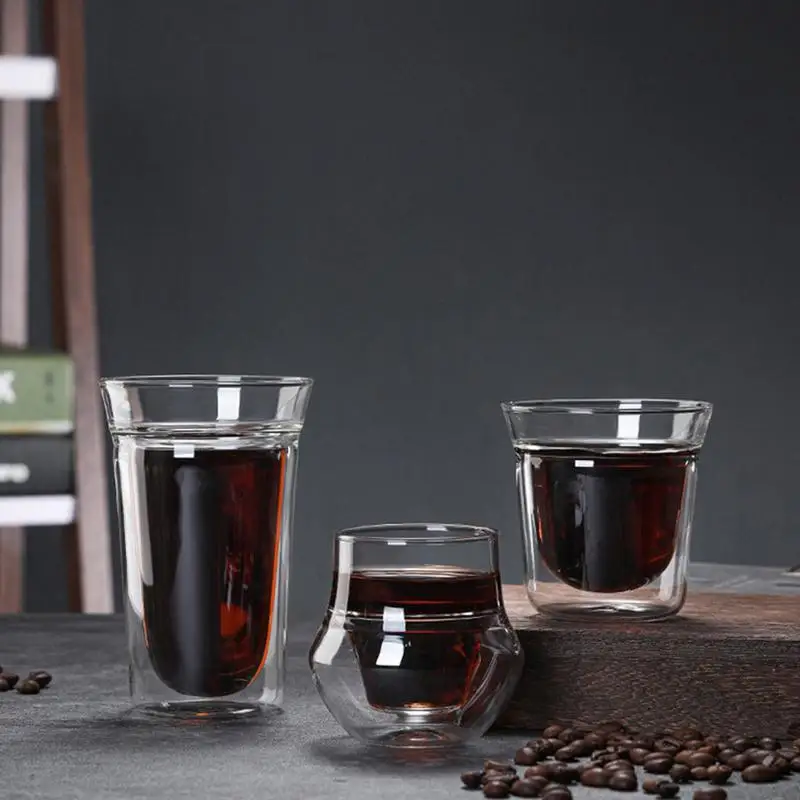 Glass Mugs Double Wall Glass Mug Double-layer Glass Mug Coffee Cup Mug Gift 120/180/220ml