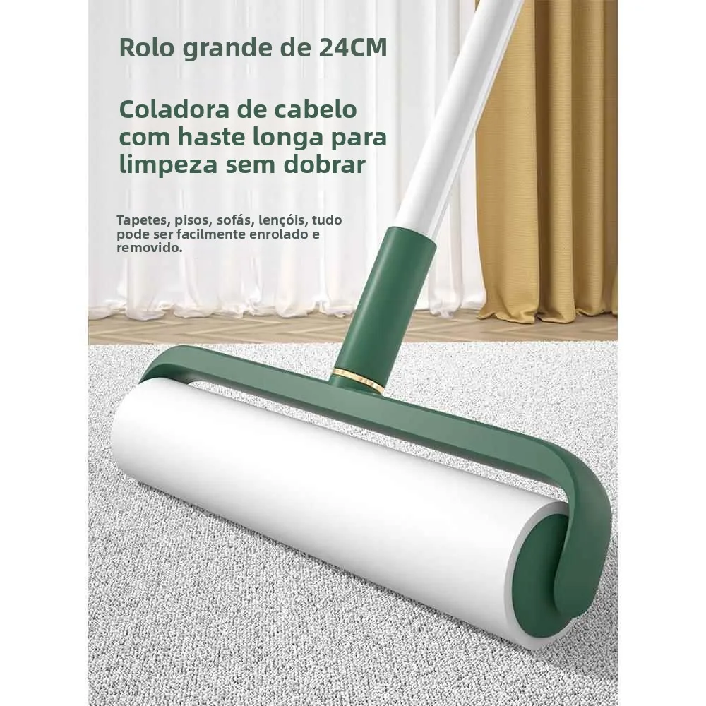 長い柄の粘着式ヘアリムーバーローラーブラシ、猫の毛取り、ベッド、床のほこり取り、毛吸収クリーニング、家庭用ツール