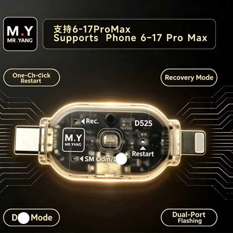M.Y D525 One-Click D FU Supports Phone 6-17 Pro Max Dual Interface/Brick Recovery/Flashing&Testing Maintenance Restore Tools