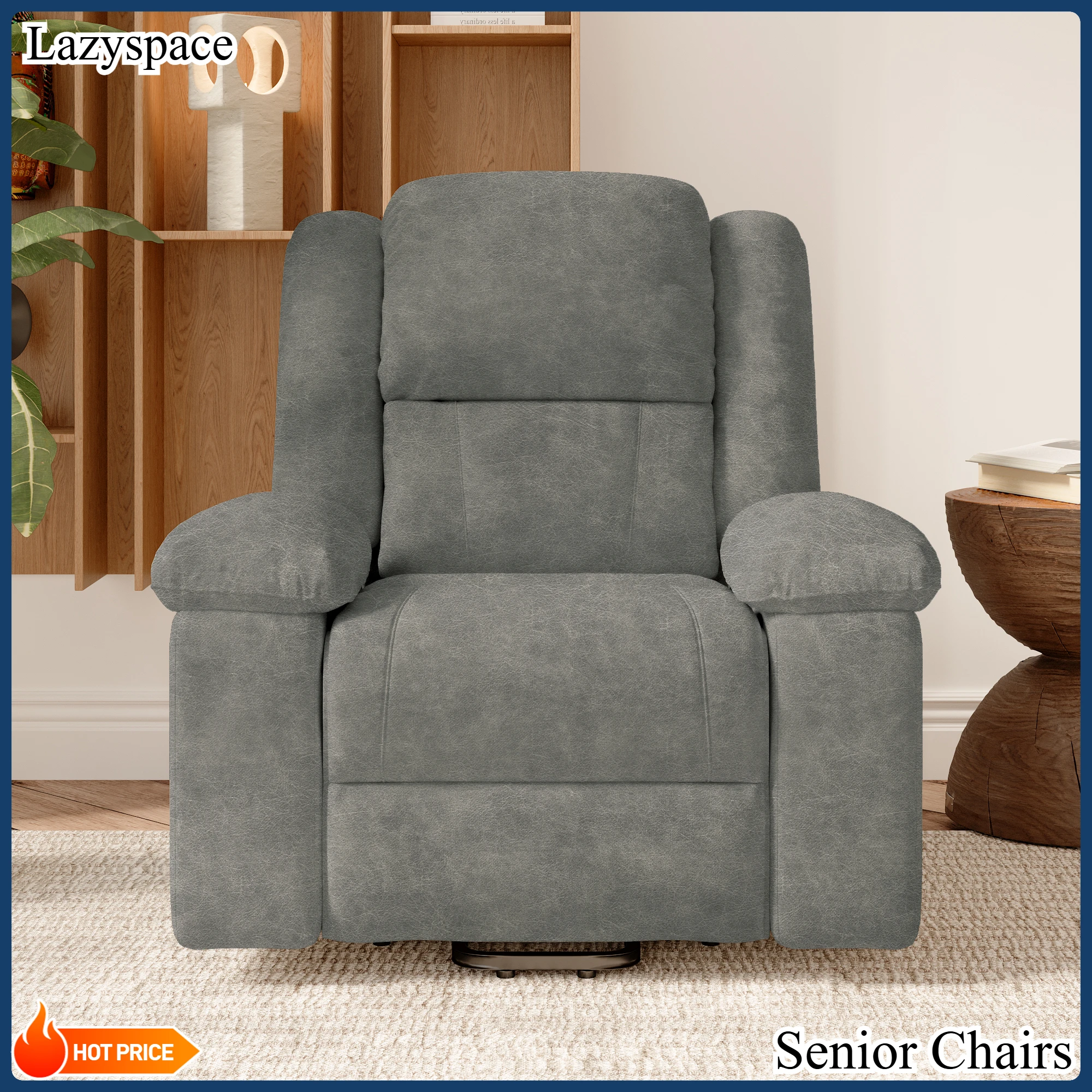 Fotele dla seniorów Lazyspace z funkcją stojenia i odchylania, regulowane elektryczne fotele masujące z funkcją masażu i ogrzewania.