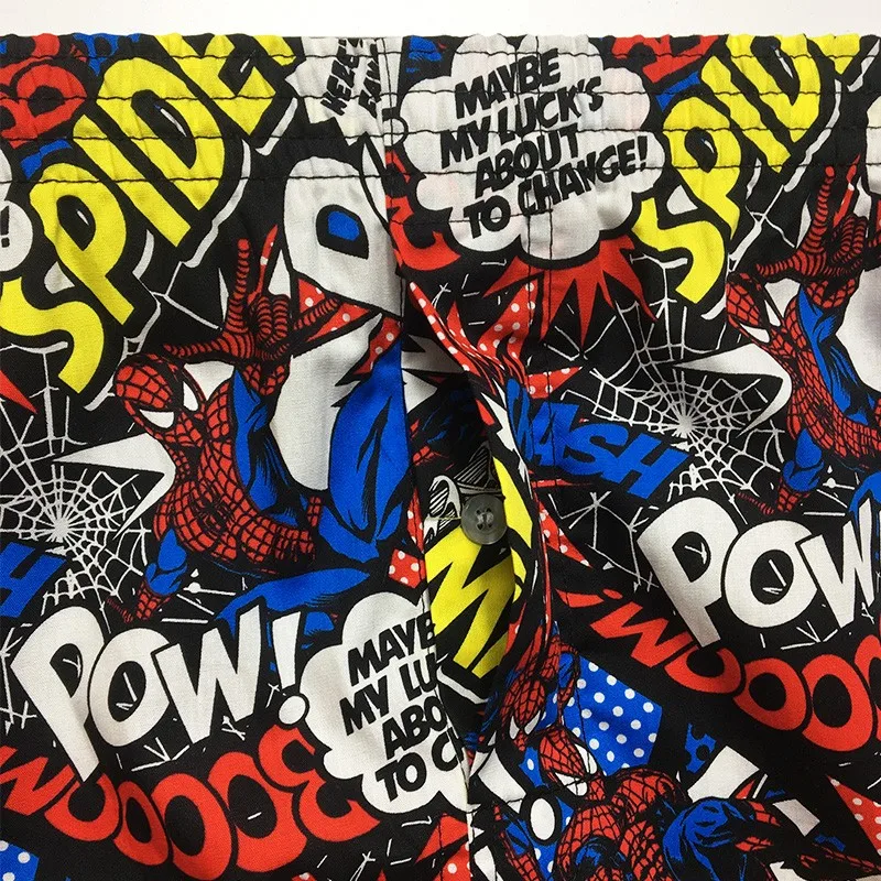 Men\'s Shorts Summer Cotton Woven Pants Breathable Cartoon Underwear Mens Lounge Wear Sleep Bottoms