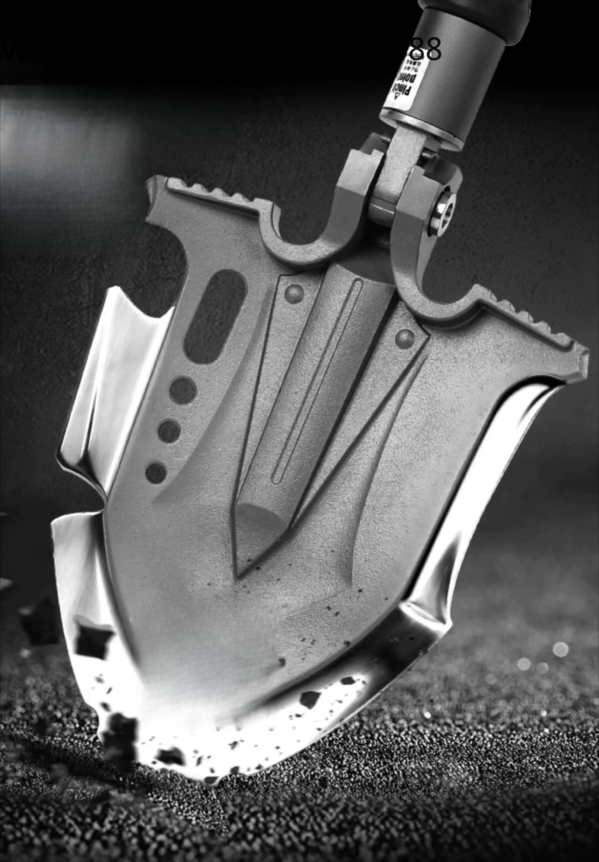 SCY Multifunctional Outdoor Spade Practical Portable Car Folding Manganese Steel Thickened Spade