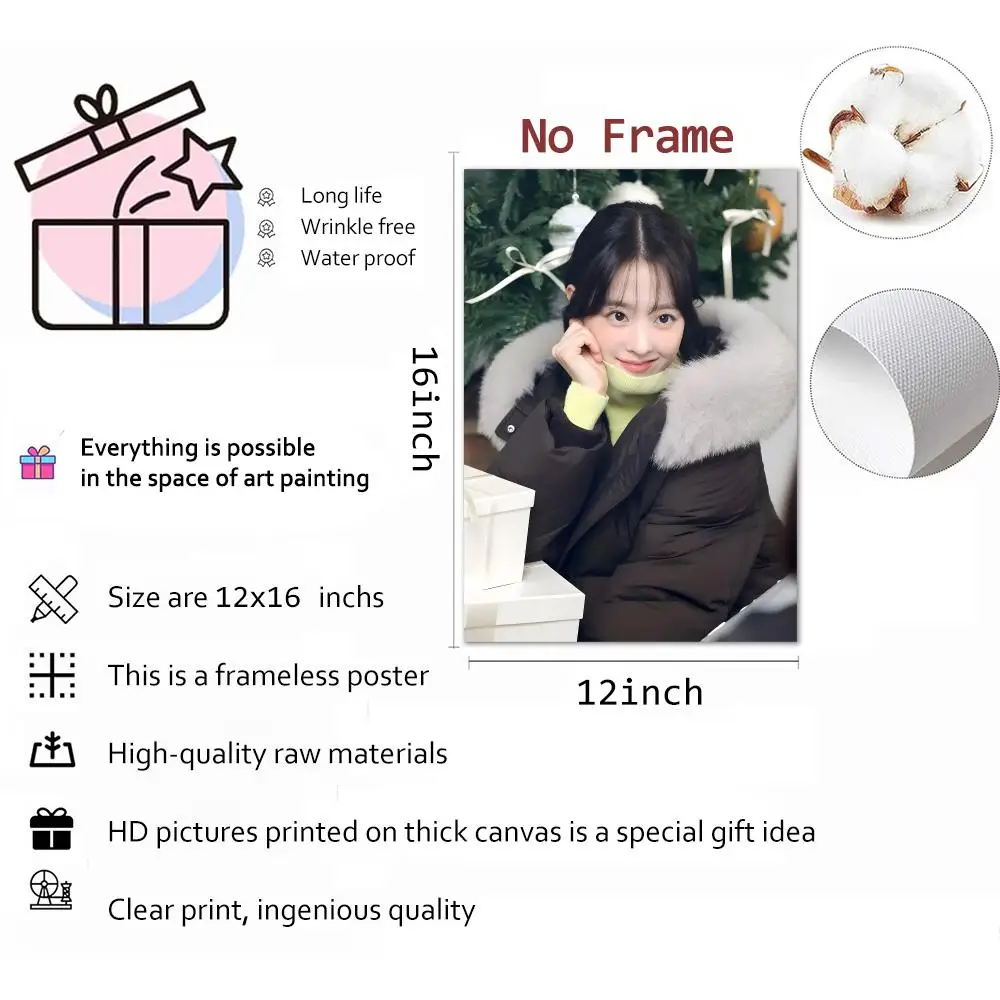 Park Bo Young Individual Actress Painting Calligraphy Poster Parisian chic decor Glam Canvas Modern living room