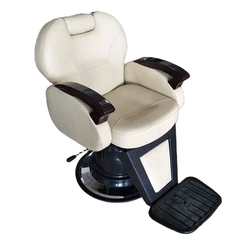 Hot Selling Sele White Leather Hair Chair Cutting Hair Salon Furniture Hydraulic Recumbent Chair