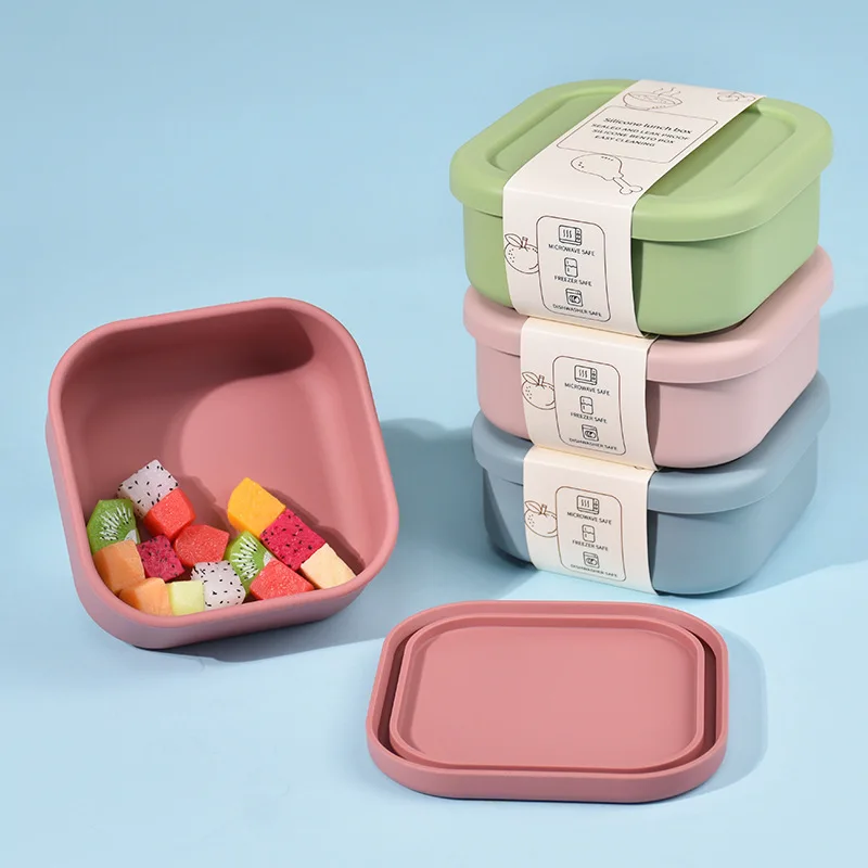 New Sealed Silicone Bento Box Outdoor Microwave Oven Summer Food Preservation Children's Snack Portable Lunch Box