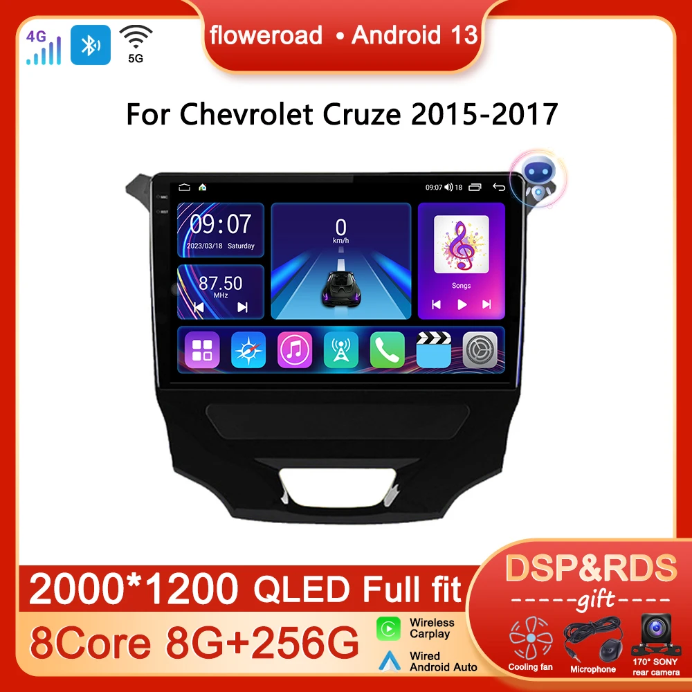 

2000*1200 QLED Screen Android For Chevrolet Cruze 2015-2017 Car Radio Multimedia Player GPS Navigation Auto Carplay Stereo Video