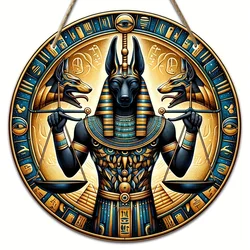 Anubis Judgment Acrylic Plaque,The Scales Of Death,Vintage Egyptian God Wall Art,Cafe&Bar Decor,Home,Mythical Deity Theme