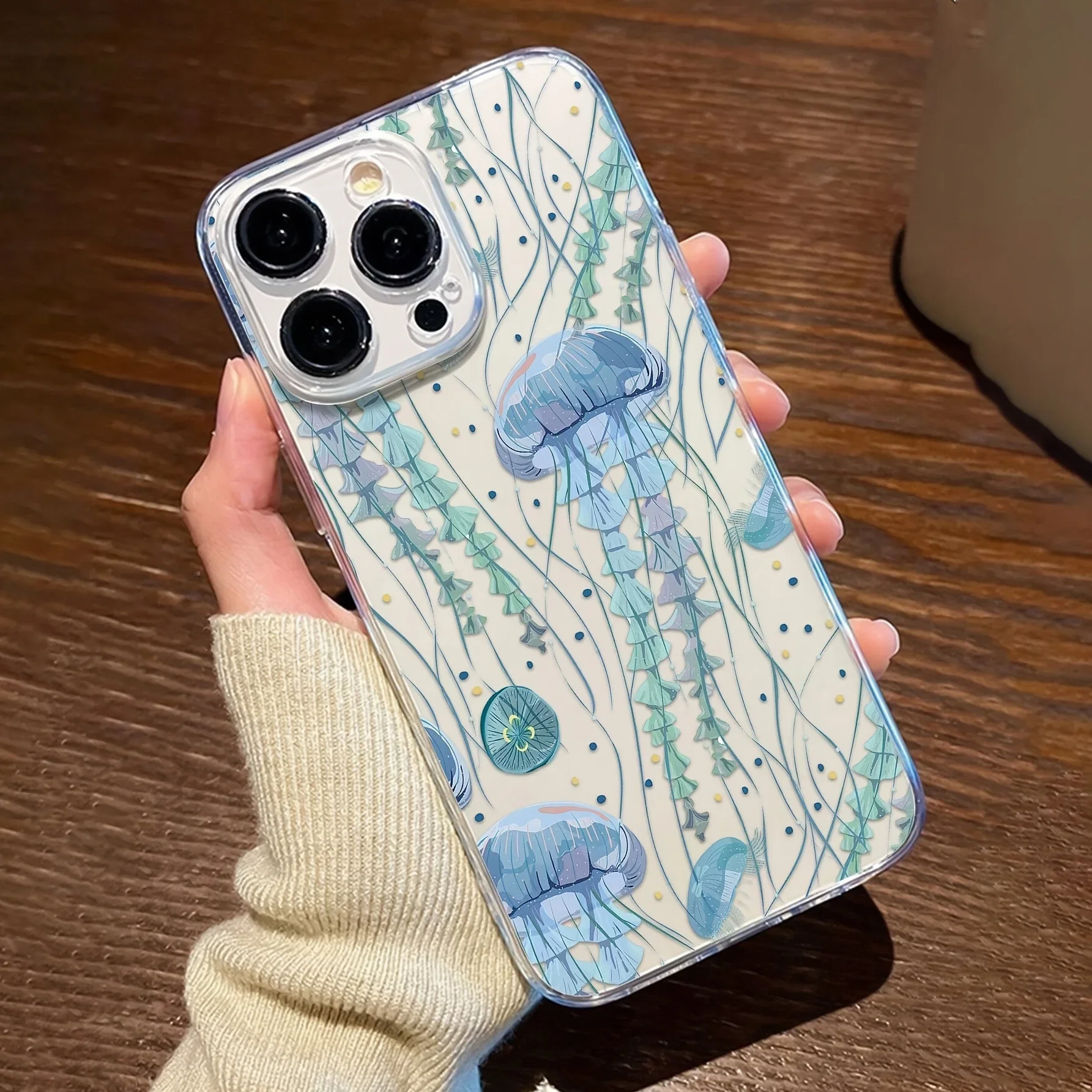 Funda de teléfono con diseño de medusas INS para Samsung S25 S24 S23 S22 S21 S20 FE Note20 Note10 Plus Ultra Lite 5G, funda transparente de TPU suave