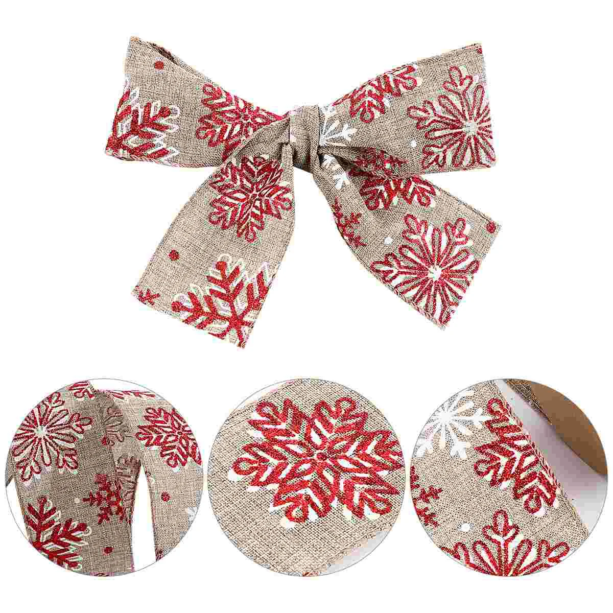 Fabric Ribbon Large Christmas Bows Vintage Decor DIY Accessories for Gifts Stocking Stuffers