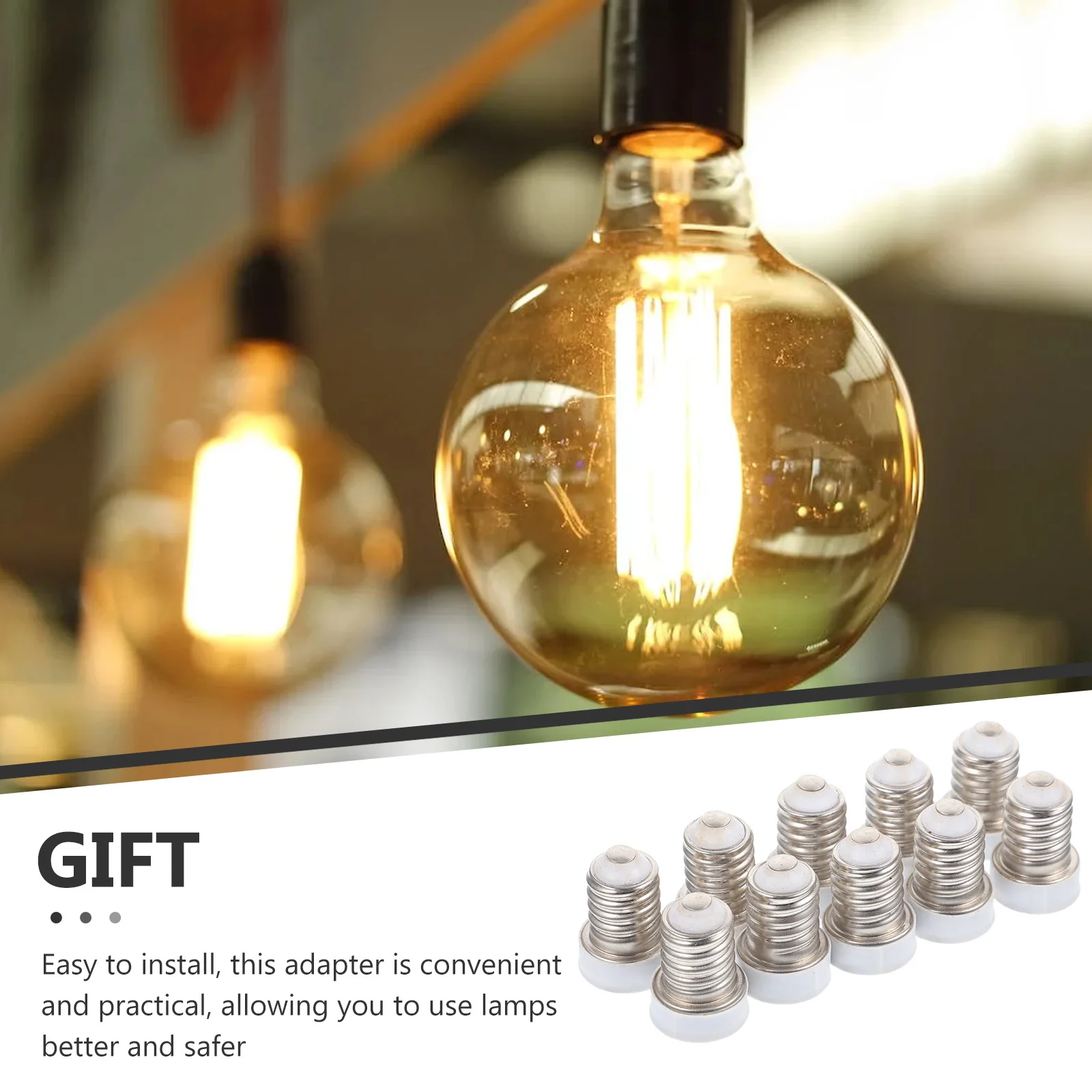 

10pcs E14 E12 Bulb Adapters White LED Light Lamp Converters Socket Converters Screw Holders for Home Garage Workshop