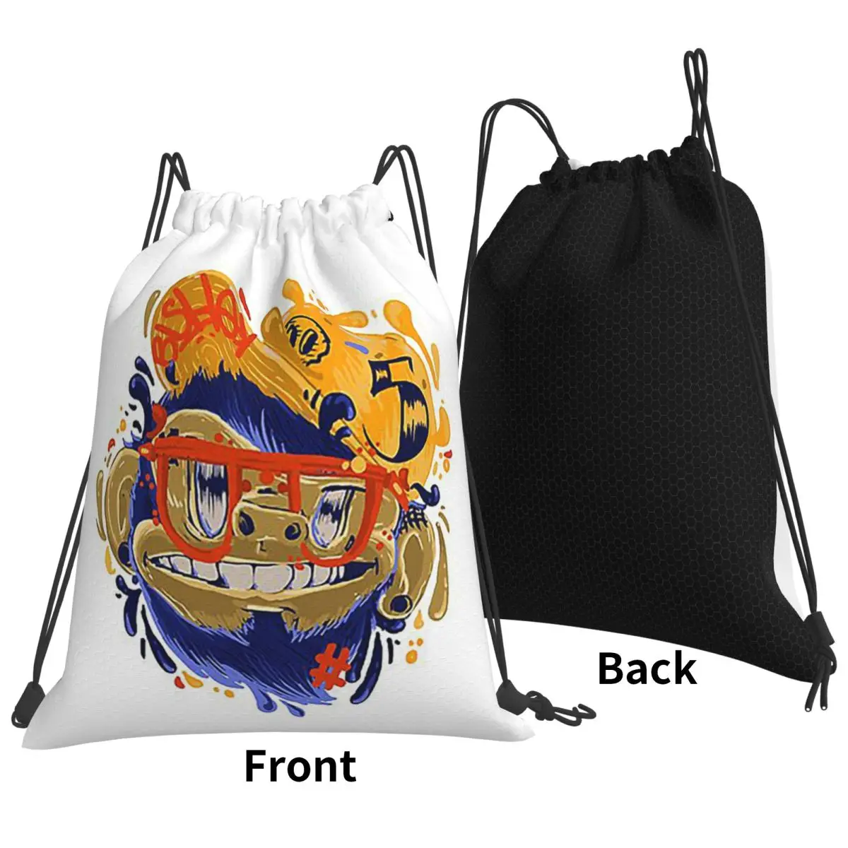 Splashmonkey Backpacks Casual Portable Drawstring Bundle Pocket Shoes Bag Book Bags For Man Woman School