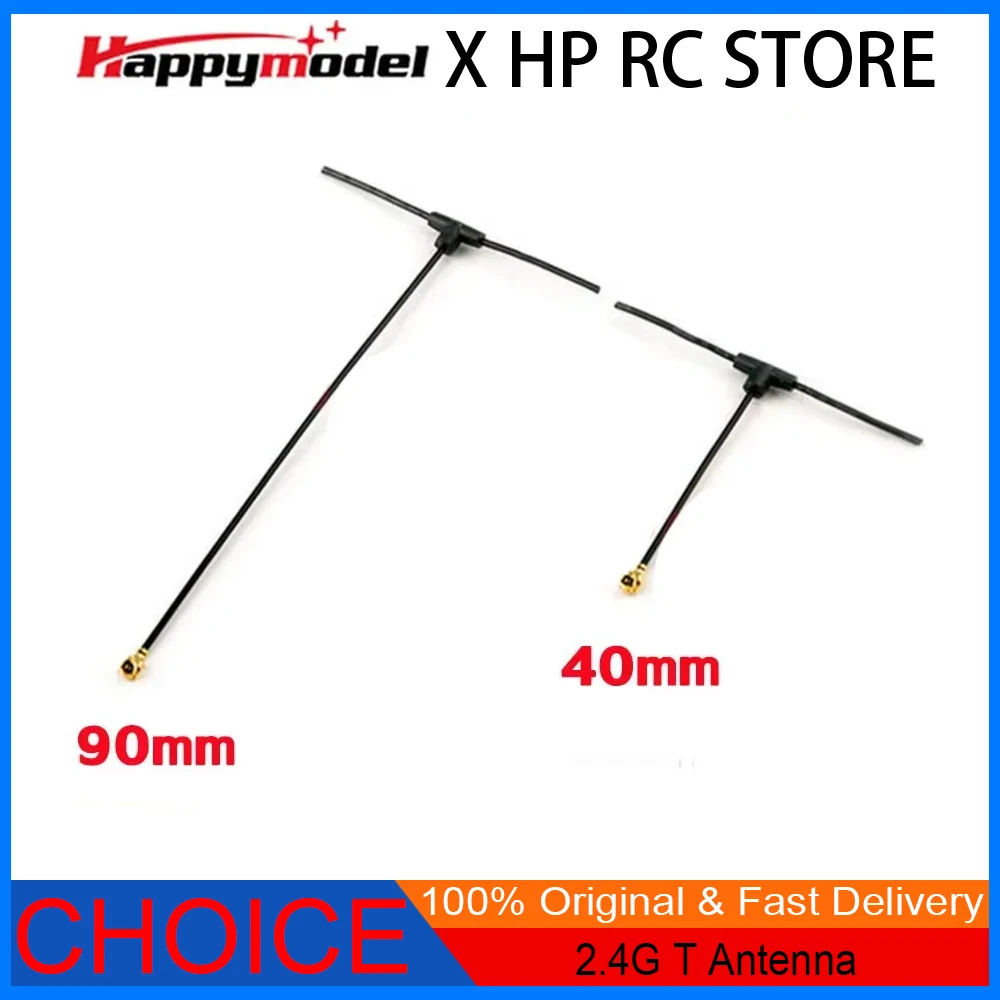 

HappyModel 2.4G T Omnidirectional Antenna - 40/90MM | IPEX1 for ELRS EP1 RX | Compatible with TBS Tracer FPV Drone Accessory