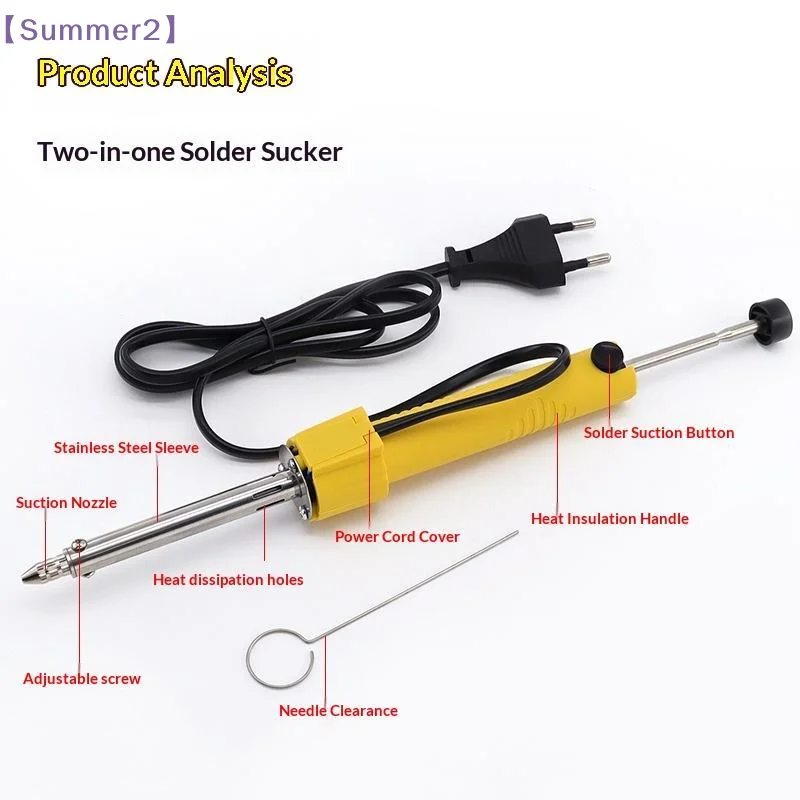 30W Electrothermal Solder Sucker Welding Vacuum Desoldering Pump/Soldering Iron/Removal Solder Iron Pen Welding Repair Tool{S}