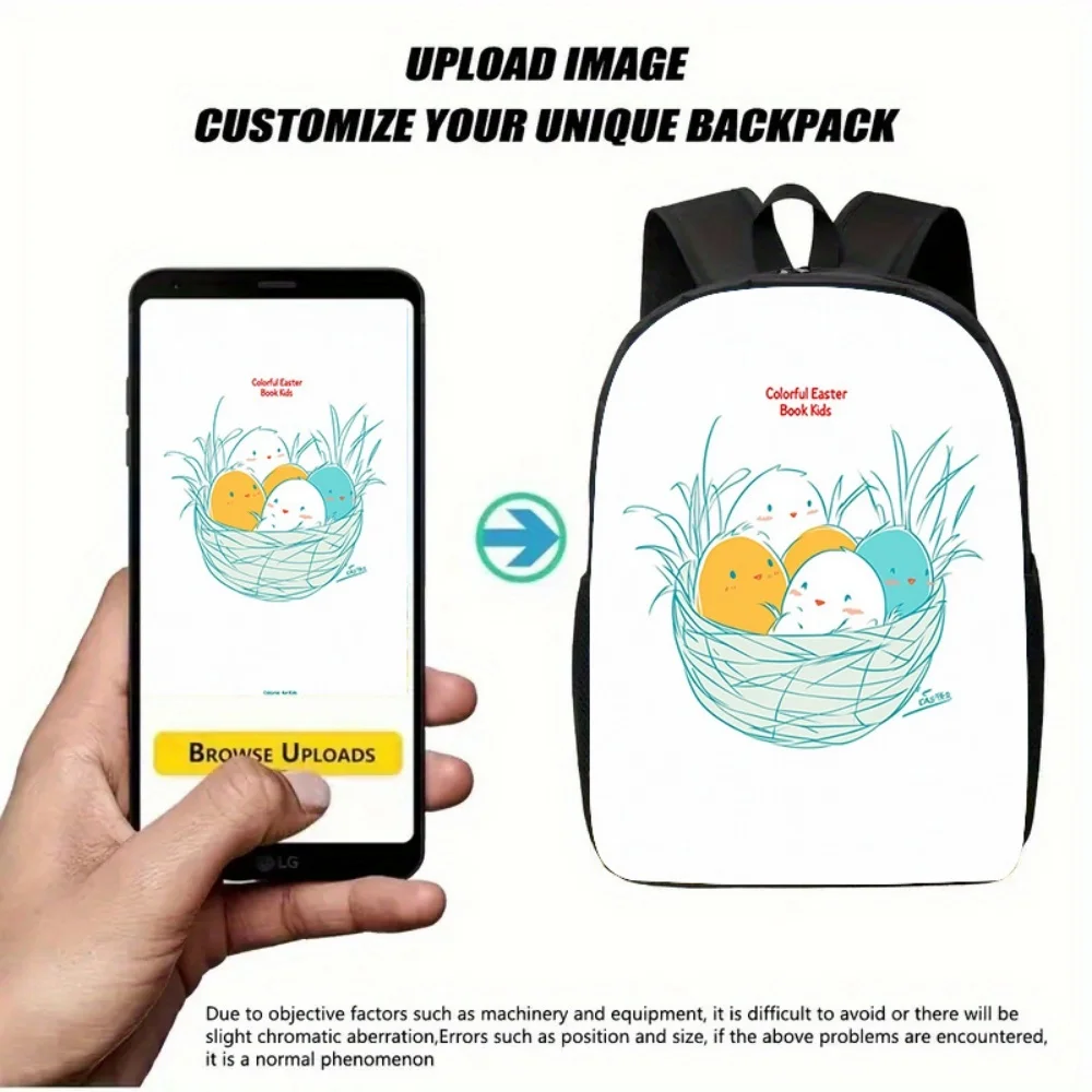 Personalized Custom Image Backpack Custom Photo Logo Text Print Lightweight School Travel Backpack for Men Women Teens