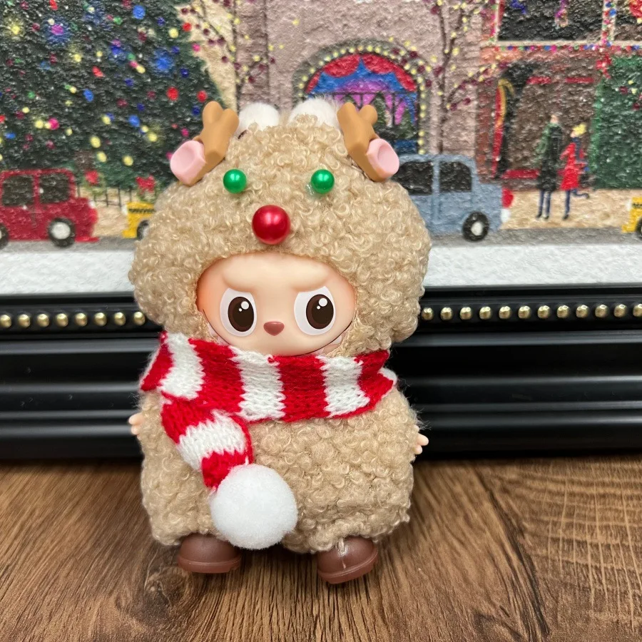 Voor Mini Labubu 4.0 Pin voor Liefde Kleding Kerst rok mantel Voor Labubu V4 Kerst Outfit Kleding Accessoires