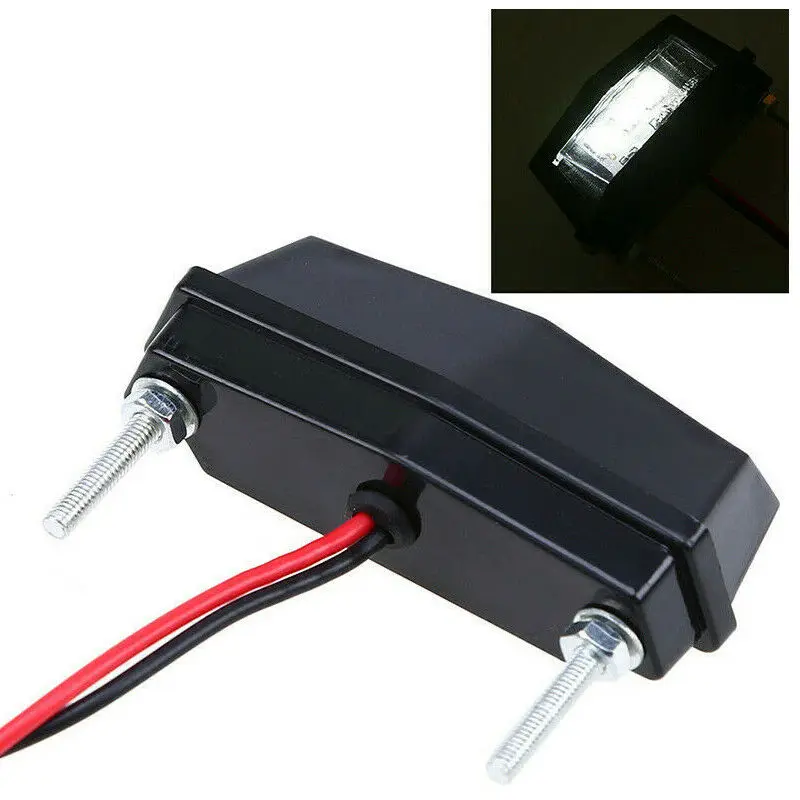 Motorcycle Rear Tail Lamp LED Waterproof Plate Number Light Plastic Rear Bike Lamp for Night Visibility and Safety