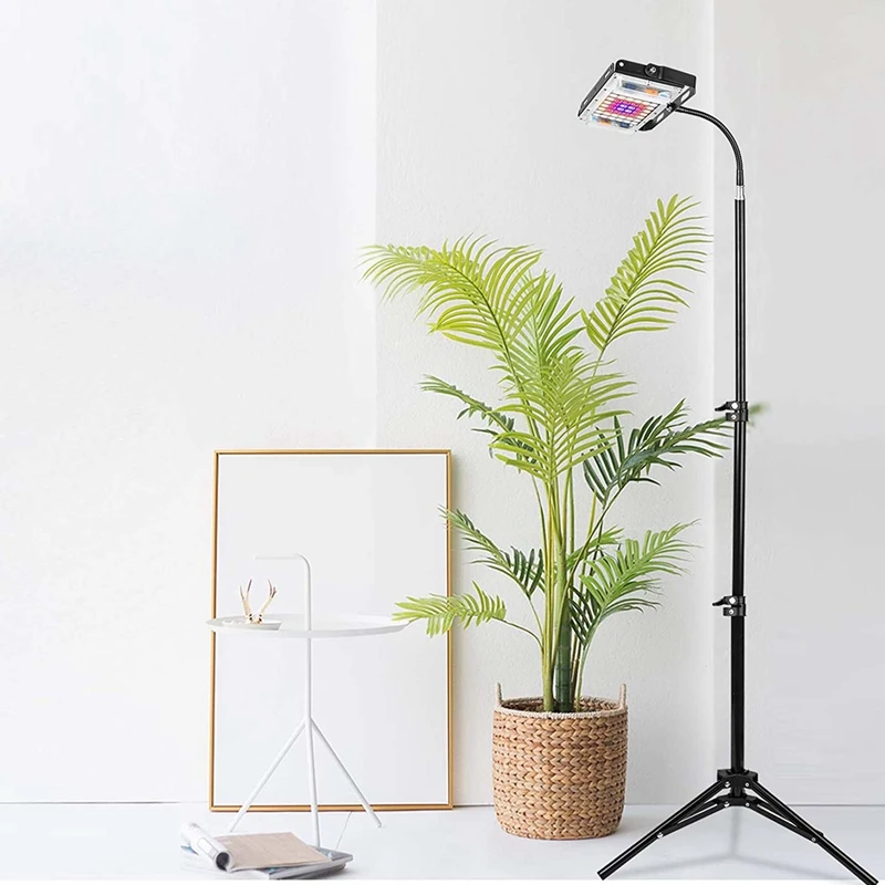 Luz LED de espectro completo para plantas de interior, lámpara de cultivo con interruptor de encendido/apagado, enchufe estadounidense