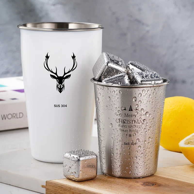 

350/500ML Stainless Steel Beer Cups Outdoor Portable Milk Coffee Drinking Mug Tea Juice Winebowls Household Bar Tools No Logo