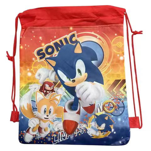 12/24/36pcs Sonic Non-woven Fabric Backpack Children Favorite Travel Bag Storage Clothes Shoe Bag Cotton Drawstring Dag Gift