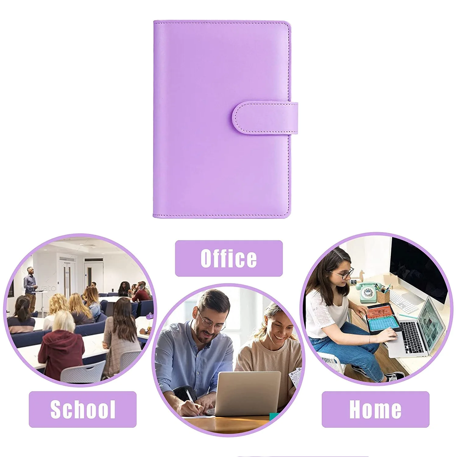 A6 Budgetbinder Met Contante Enveloppen, Geldbesparende Mappen, Cash Budget Enveloppen Systeem Voor Budgettering, Ringband (Paars)