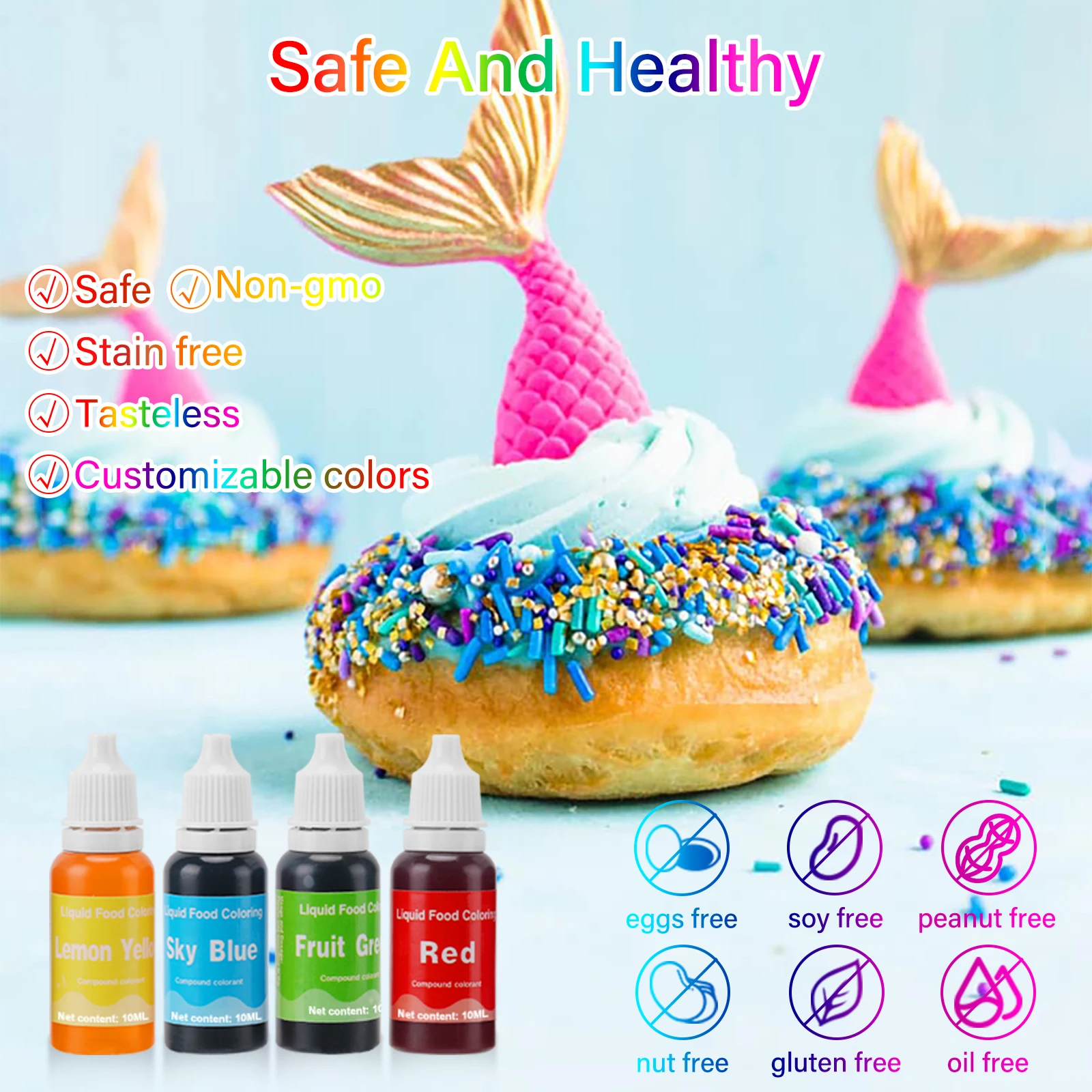 Food Coloring Compound Cake Pastry Cookies Sugar Fondant Cream Baking DIY Craft Pigment for Cake Decoration Tool Frosting Icing