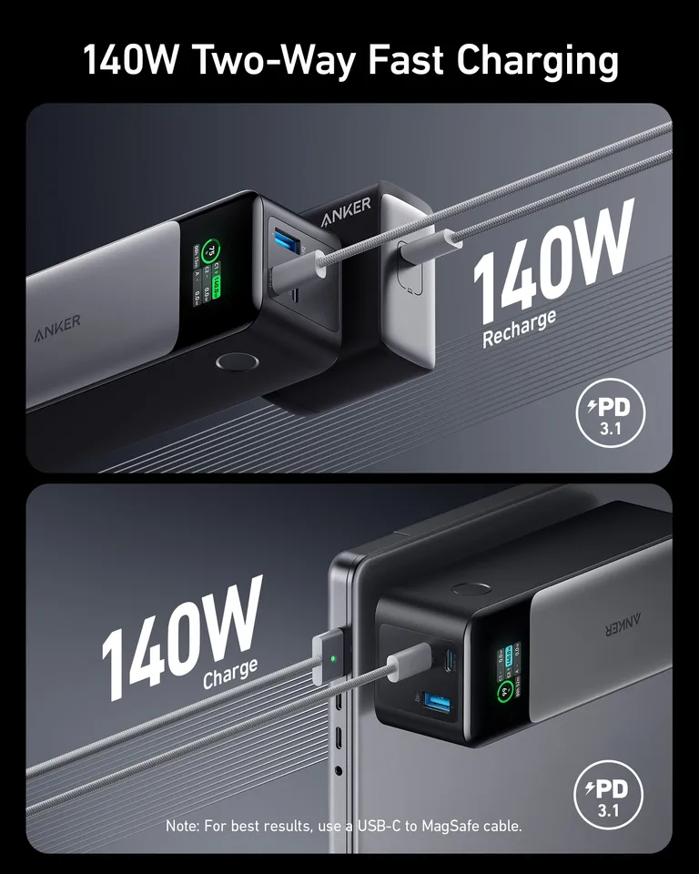 Anker 737 Power Bank 24000mAh 140W Powerbank 3-Port Portable