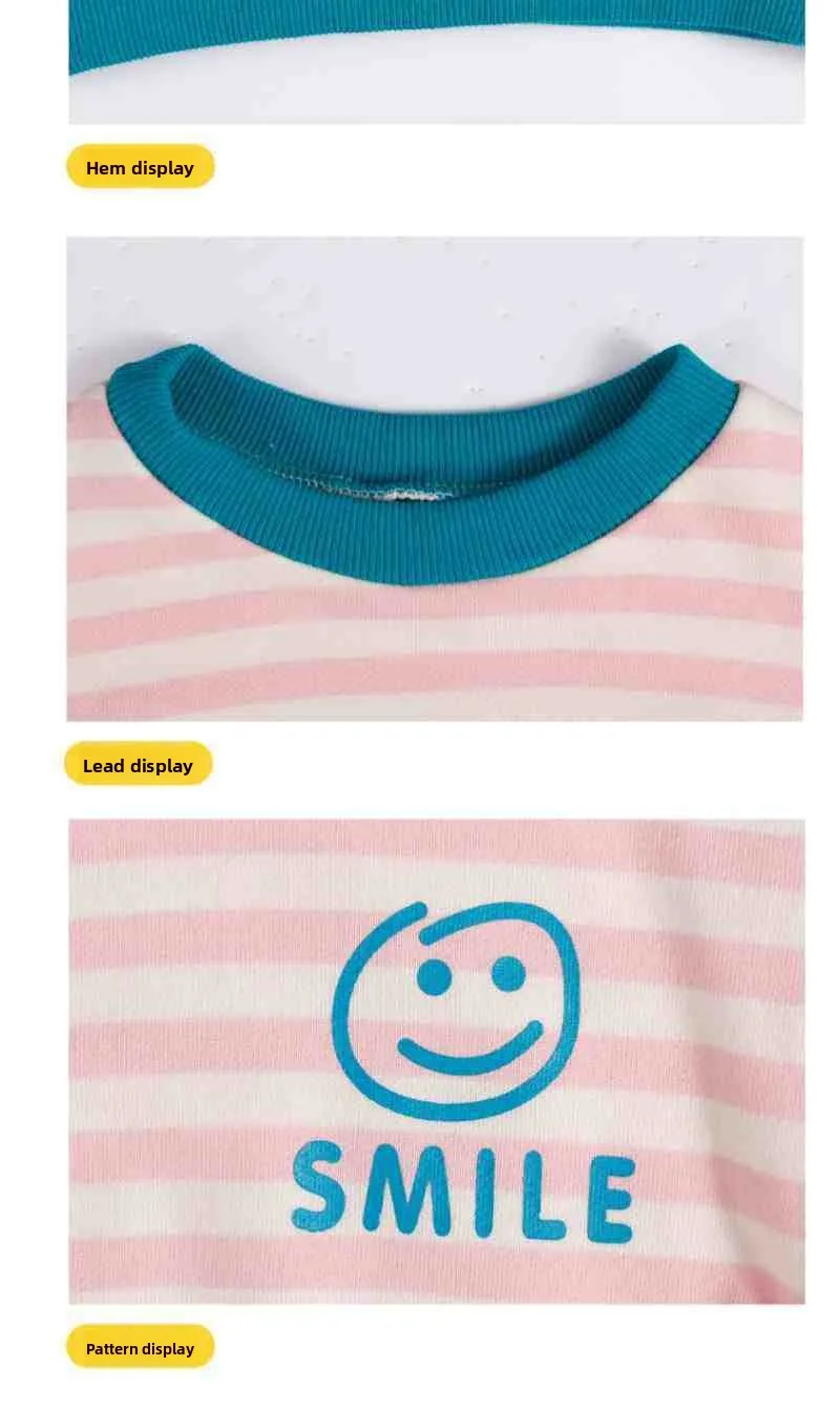 2026 Mädchen Langarm Gestreiftes Oberteil Frühling Herbst Locker Sitzendes T-Shirt Sweatshirt Hybrid Atmungsaktiv Bequem Dünner Stoff Kleinkinder – Detail 15