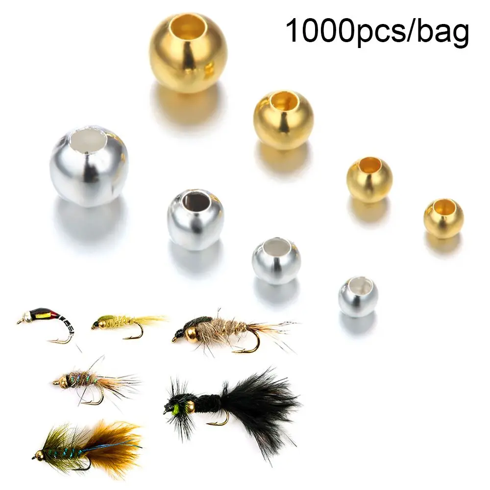 1000PCs/Lot 2.0mm/2.4mm/3.0mm/4.0mm Durable Copper Beads Fly Tying Beads Nice-Designed Fly Tying Material Fishing Accessories