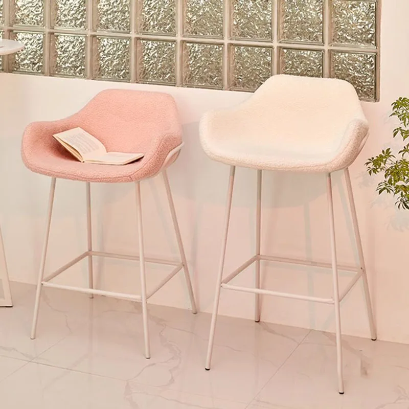 

Free Shipping Pink Bar Chair Office Barstool Back Lounge Luxury Bar Stool Design Modern Taburetes Altos Cocina Furniture Counter