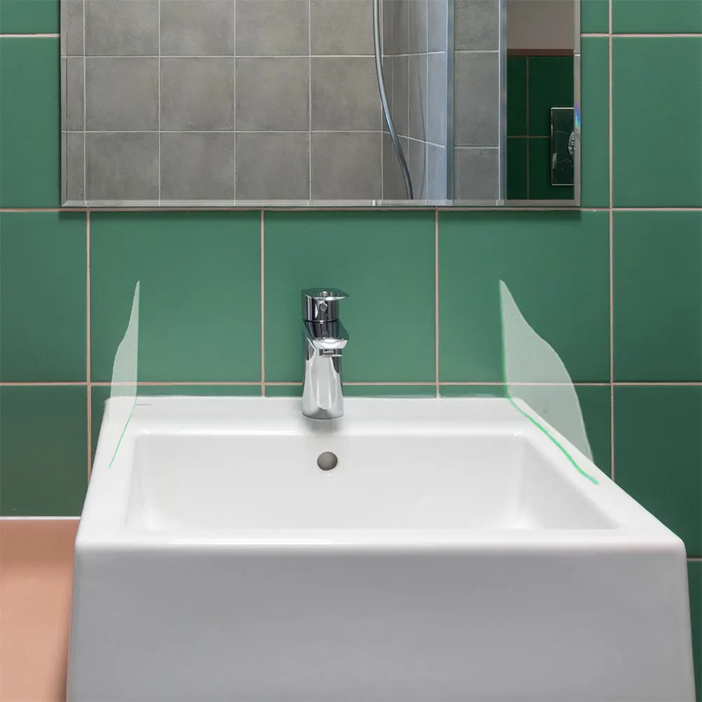 

2Pcs Waterproof Bathroom Sink Splash Guard Acrylic Plate Splash Protection Kitchen Sink Water Guard Anti Splashing Protection