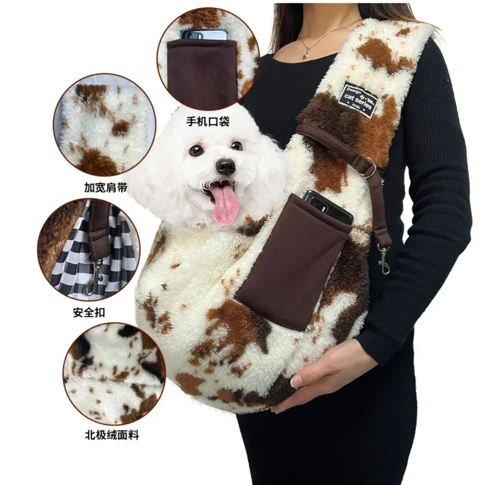 Winter Warm Pet Dog Cat Carrier Bags Comfort Backpack Outdoor Travel Chest Bags Sling Handbag Single Shoulder Bag Pet Supplies