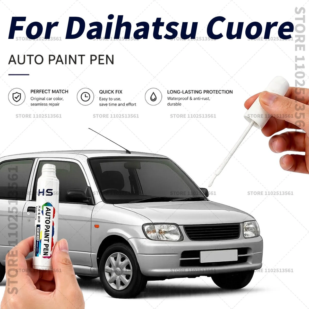 Bolígrafo de pintura para retoques de coche, cepillo de pintura para reparación de arañazos profundos, para Daihatsu Cuore 1998-2012, rojo, blanco, negro, azul, verde